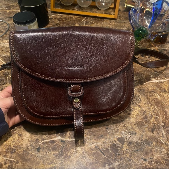 Gianni Conti Brown Leather Crossbody Bag Made In Italy - Picture 9 of 13